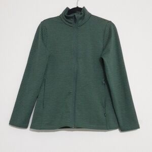 Rohan Green Striped Men Jacket Sweater Cardigan Full Wool Blend Cozy Hiking Y2k